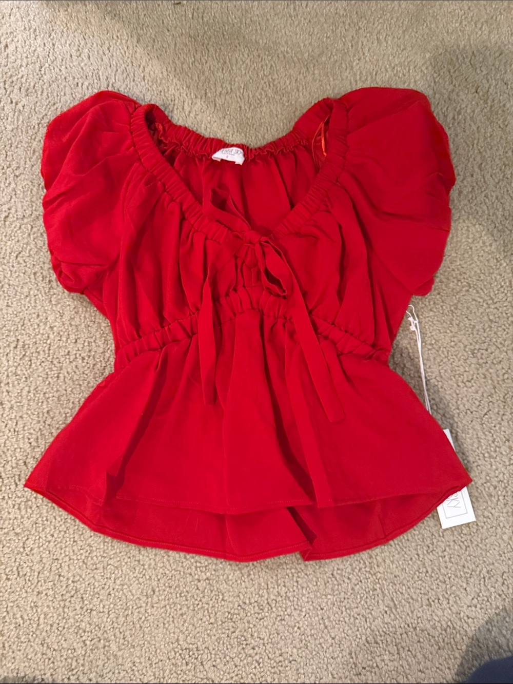 Red tie top never worn new with tags size small